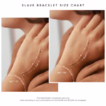 14K Solid Gold Diamond or Cubic Zirconia Slave Bracelet, Hand Chain Ring Handlet - Image 4