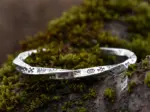 Sterling Silver Latvian Cuff Bracelet with Baltic Runes, Handmade Norse Sign Jewelry for Everyday, Sustainable Gift for Jewelry Lover - Image 3