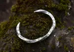 Sterling Silver Latvian Cuff Bracelet with Baltic Runes, Handmade Norse Sign Jewelry for Everyday, Sustainable Gift for Jewelry Lover