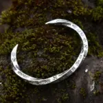 Sterling Silver Latvian Cuff Bracelet with Baltic Runes, Handmade Norse Sign Jewelry for Everyday, Sustainable Gift for Jewelry Lover