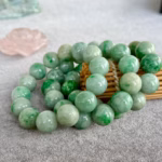 Natural Burma Jade Beaded Stretch Bracelet – Round Jadeite Beads Handmade Jewelry - Image 3