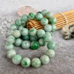 Natural Burma Jade Beaded Stretch Bracelet – Round Jadeite Beads Handmade Jewelry