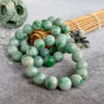 Natural Burma Jade Beaded Stretch Bracelet – Round Jadeite Beads Handmade Jewelry - Image 4