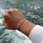 Handmade Silver Lapis Lazuli Bracelet, Personalized Jewelry, Boho Chain Link Bracelet, Adjustable Silver Link, Timeless Design